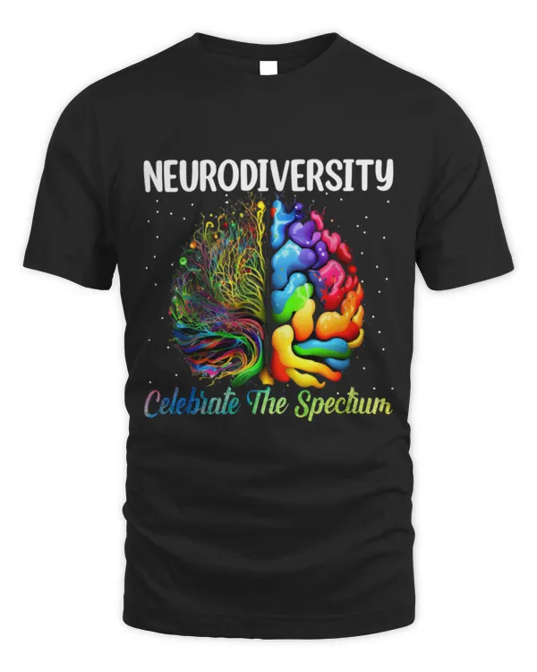 Funny Autism Awareness Neurodiversity Autism Spectrum ASD ADHD Rainbow Brain 10