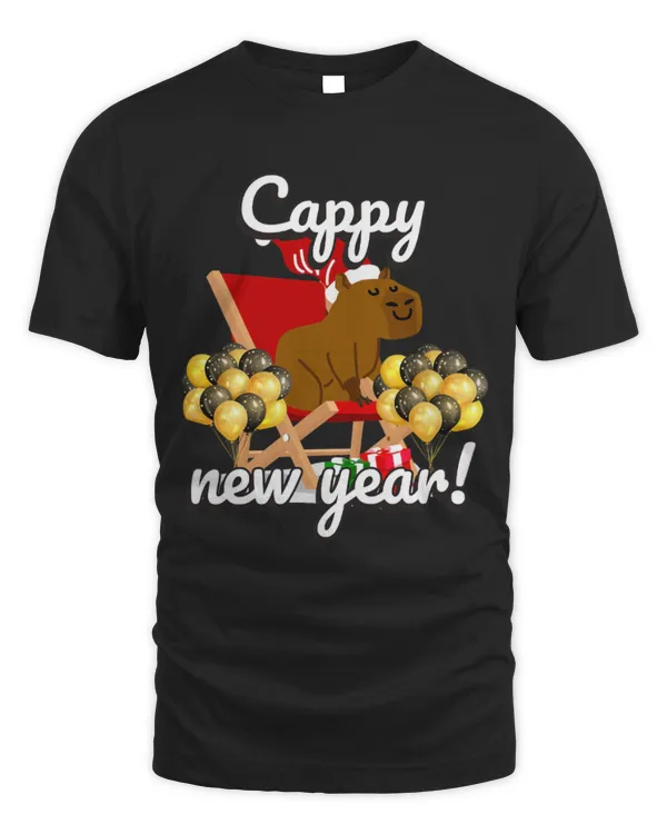 Cute Capybara Cappy New Year Funny Capybara New Years Winter Holidays