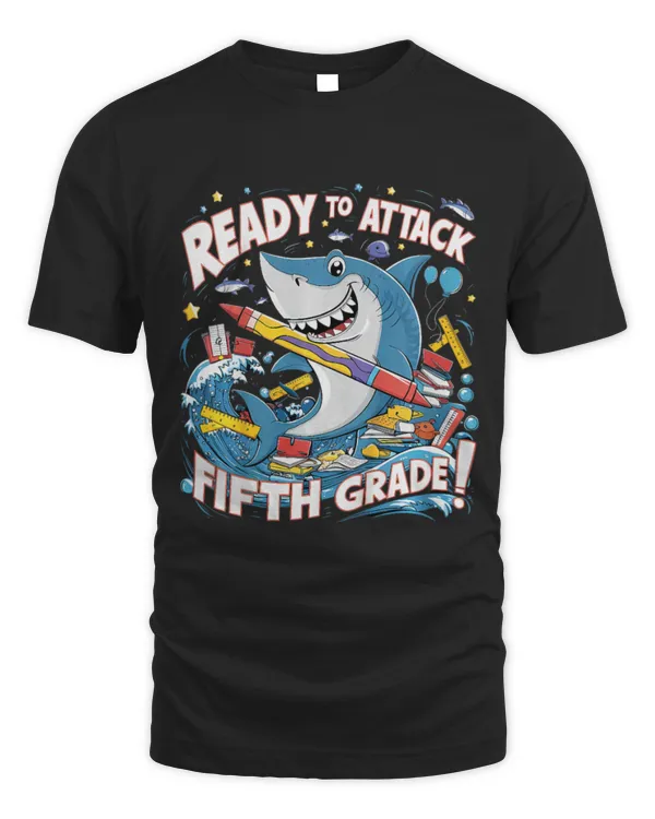 Shark Pet Ready To Attack 5th Grade Shark Back To School Teacher Kids