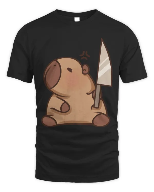 Cute Capybara with Knife