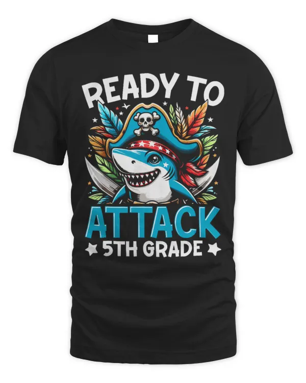 Shark Pet Ready To Attack 5th Grade Pirate Shark Back to School