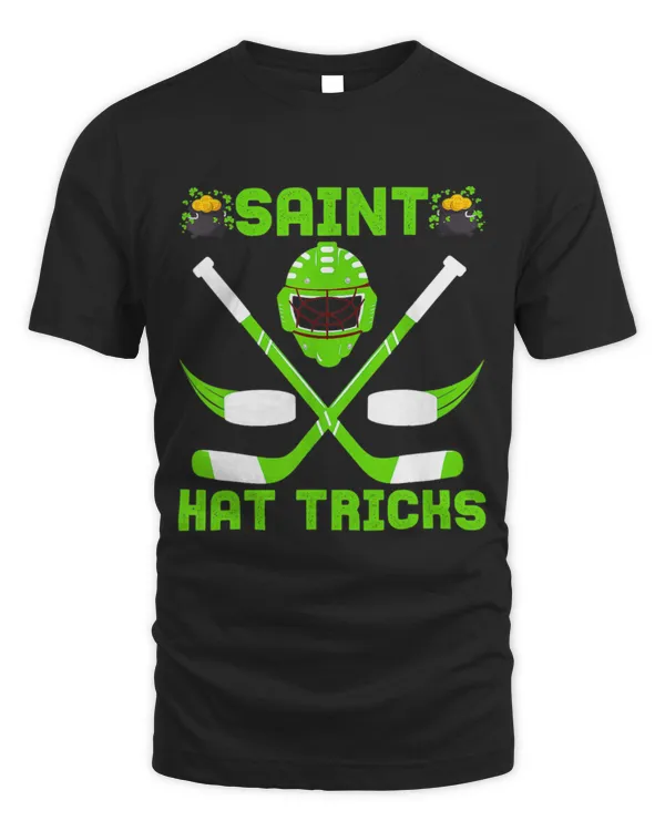Lucky Saint Hat Tricks Ice Hockey Player St Patricks Day