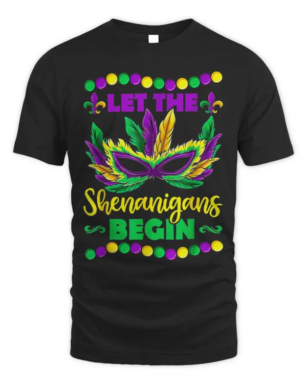 Let The Shenanigans Begin Mardi Gras Mask Jester Hat Costume