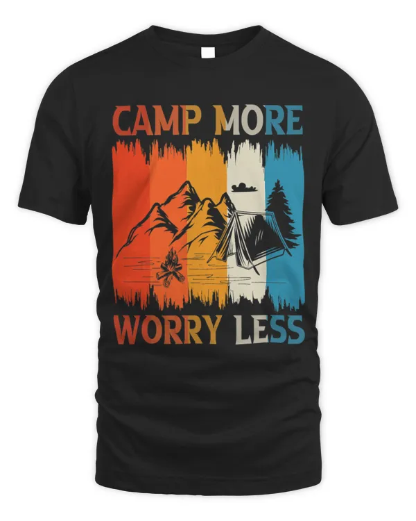 Outdoor Lover Saying Camp More Worry Less Camping