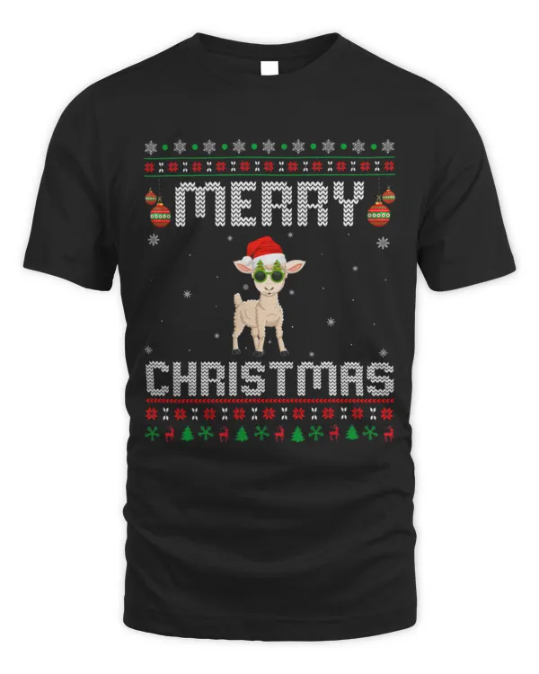 Cute Sheep Merry Xmas Design Matching Ugly Christmas Holiday