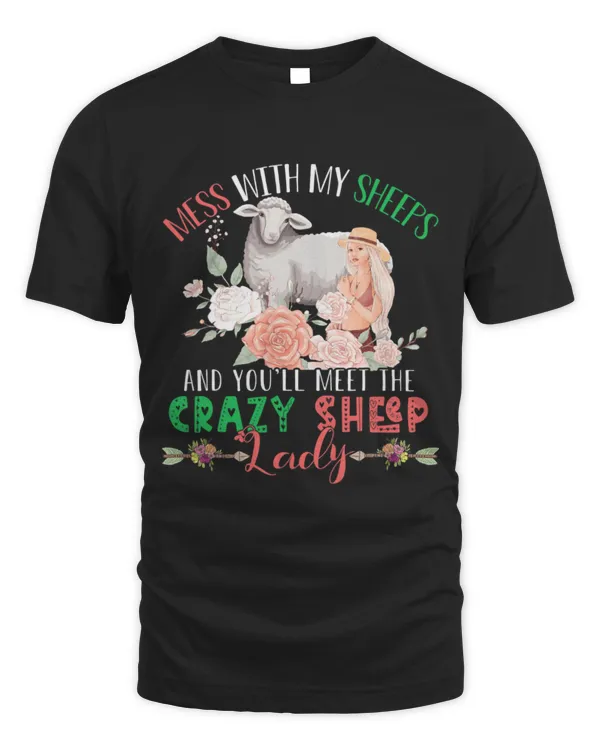 Cute Sheep Mess With Sheeps And Youll Meet Crazy Funny Sheep Lady
