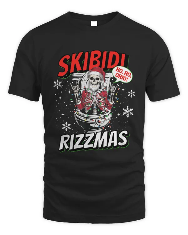 Skibidi Rizzmas Skibidi Rizzmas Ho Ho Ohio Skeleton Santa Claus Christmas