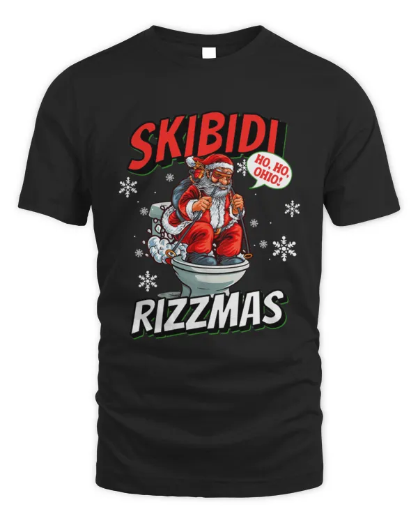 Skibidi Rizzmas Ho Ho Ohio Funny Toilet Santa Claus Christmas