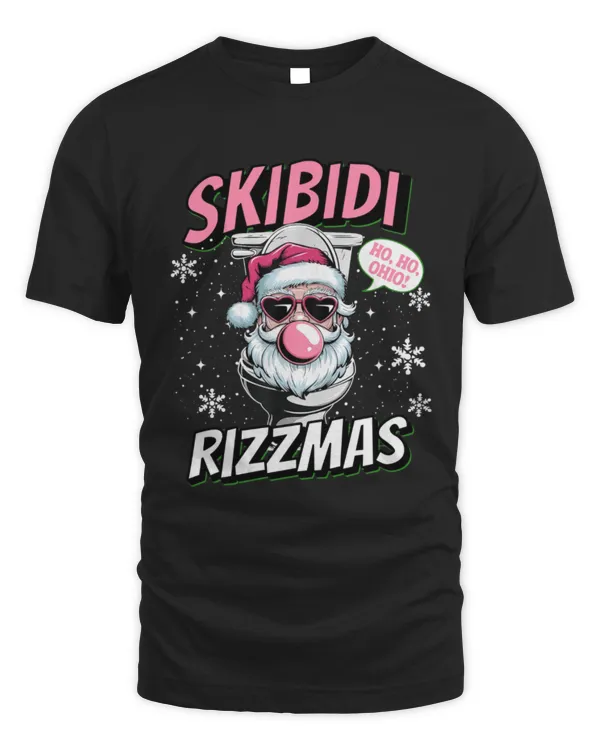 Skibidi Rizzmas Ho Ho Ohio Funny Pink Retro Santa Claus Christmas