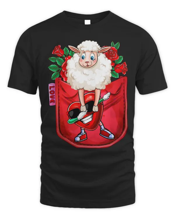 Cute Sheep In Pocket Dabbing Heart Sunglasses Valentine Farmer Cute Sheep In Pocket Dabbing Heart Sunglasses Valentine Farmer