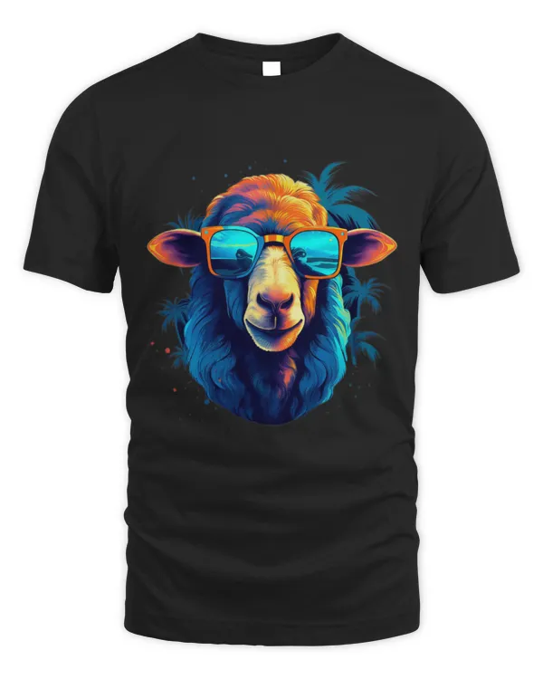 Cute Sheep in Shades Men s S6XL Graphic Tee Cute Sheep in Shades Men s S6XL Graphic Tee