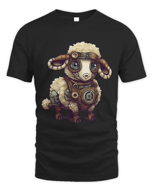 Cute Sheep in steampunk mechanical gear vibrant sheep Cute Sheep in steampunk mechanical gear vibrant sheep