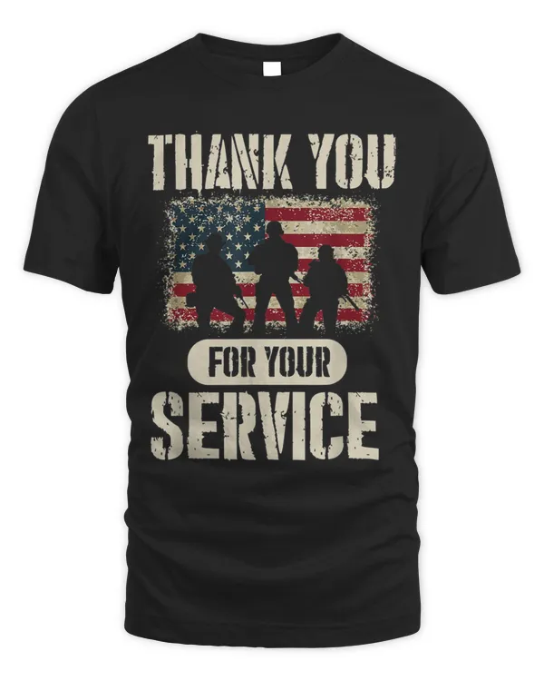 American Flag Thank you For Your Service Proud Veteran Best Gift