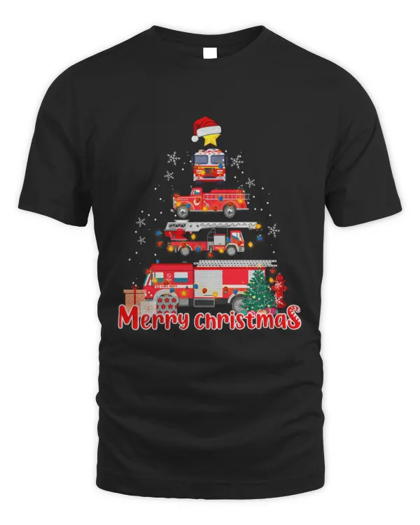 Cute Firefighter Funny Red Fire Truck on Christmas Day Xmas Gifts