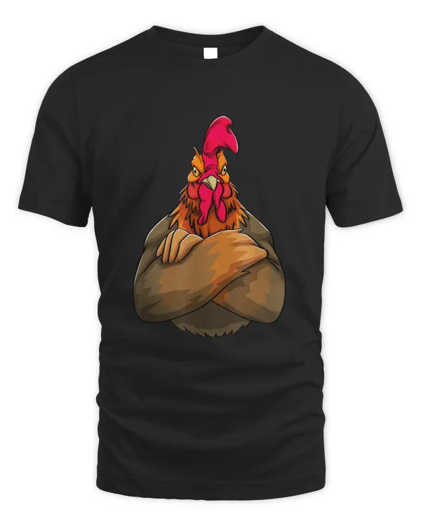 Angry Rooster Sunset Funny Women Rude Hen Love T-shirt