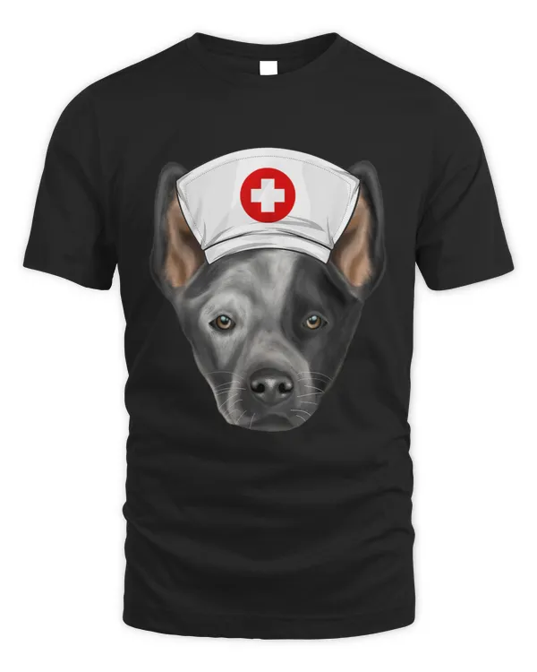 Australian Cattle Dog Wearing A Nurse Hat T-shirt