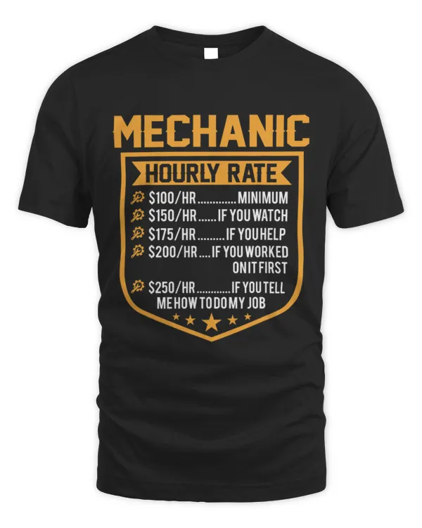 Cute Mechanic Hourly Rate Labor Rates Funny Graphic