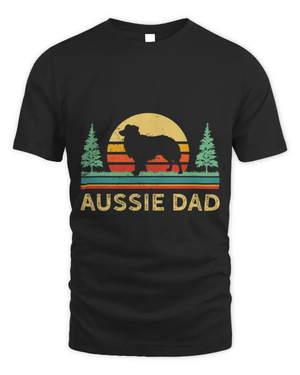 Cute Australian Shepherd Retro Aussie Dad Australian Shepherd Dad Pet Owner Dog Dad