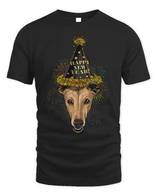Cute Greyhound New Year Greyhound Dog Lover New Years Eve Party Countdown050