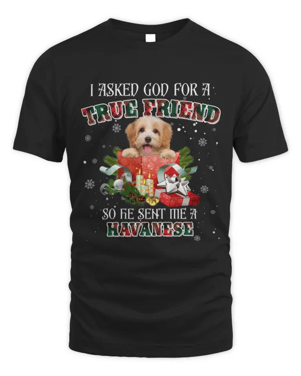 Cute Havanese I Asked God For A True Friend Havanese Christmas Pajama