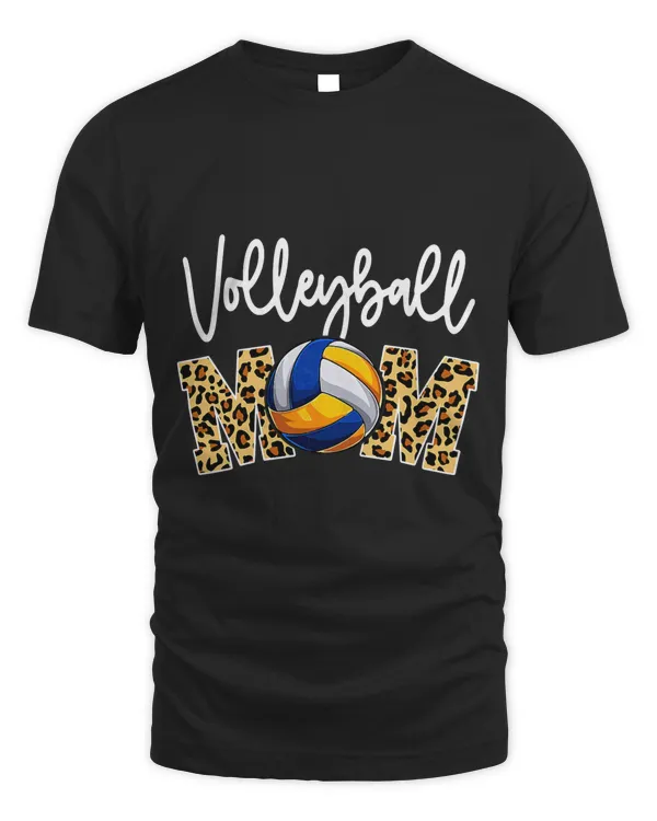 Womens Volleyball Mom Leopard Funny Volleyball Lovers Mothers Day