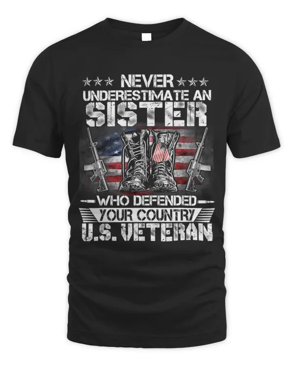 US Veteran Sister Shirt Veterans day Us Patriot Patriotic 291