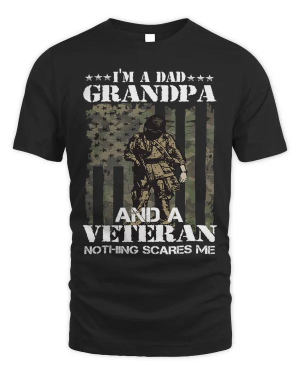 Mens Im A Dad Grandpa Veteran Fathers Day 113