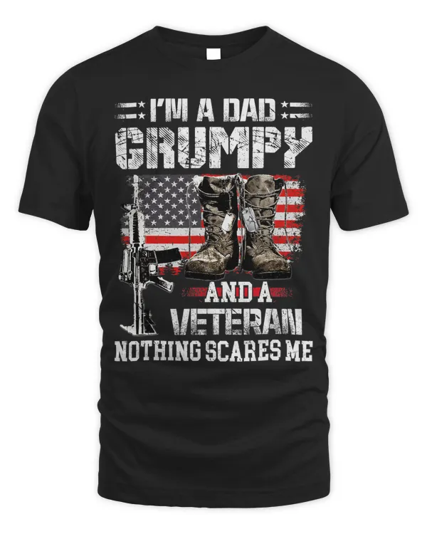 Mens Im A Dad Grumpy and a Veteran Fathers Day 23
