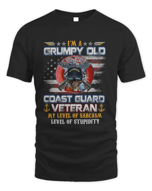 Im A Grumpy Old Coast Guard Veteran Flag Vintage Gifts Mens 188