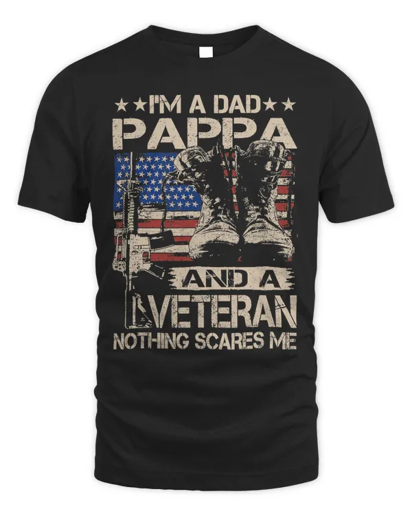 Mens Im a Dad Pappa and a Veteran Funny Pappa Fathers Day Gift 7