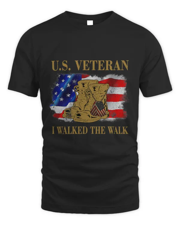 US Veteran I Walked The Walk Vintage Army American Flag Gift 6