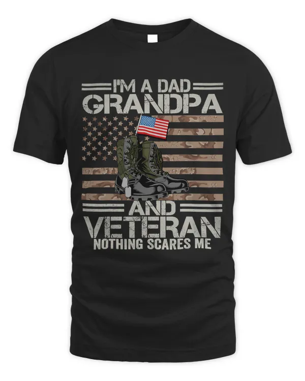 Im A Dad Grandpa and Veteran Camouflage Us Flag Fathers Day 253
