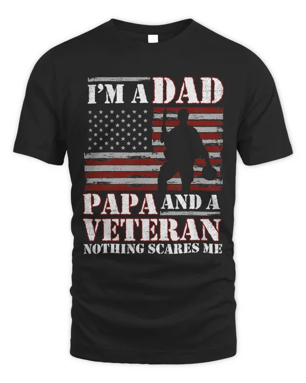 Mens Vintage Im A Dad Papa And A Veteran Funny Grandpa 72