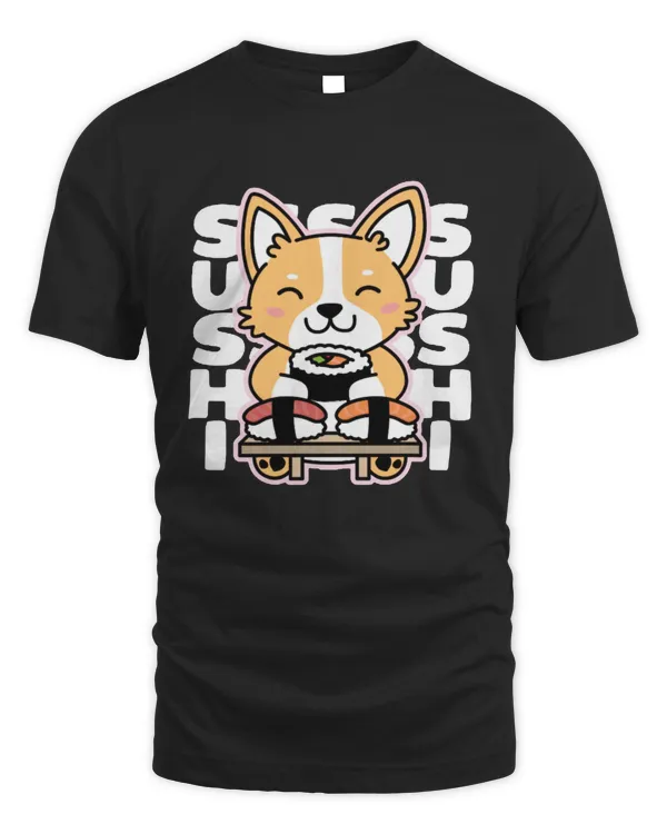 Corgi Eating Sushi
