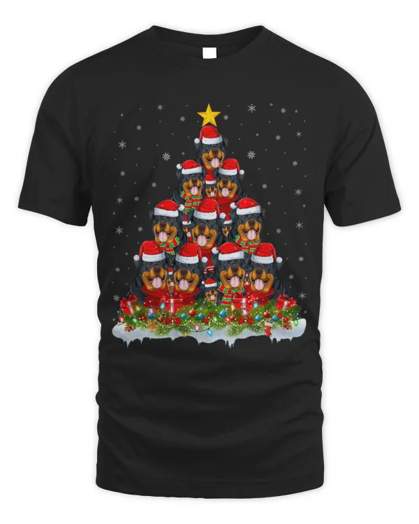 Cute Rottweiler Xmas Tree Santa Christmas Cute Rottweiler Xmas Tree Santa Christmas