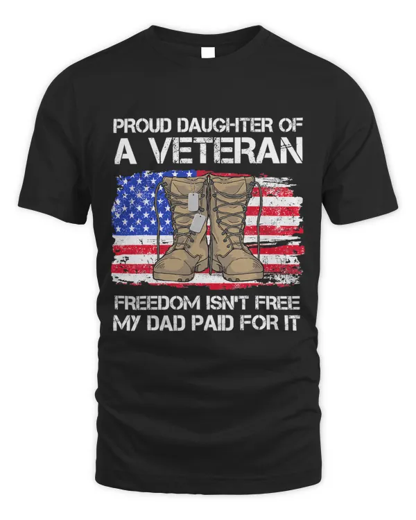 Us Flag Proud Daughter Of A Veteran US Military Veteran day 41
