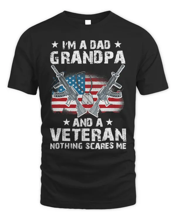 Im A Dad Grandpa and a Veteran USA Flag Veteran Fathers day 176