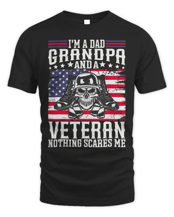 Mens IM A Dad Grandpa Veteran USA Flag Fathers Day Military Dad 271