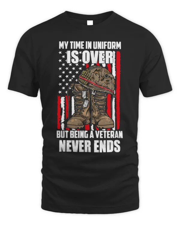 Mens My TimeIn Uniform Is Over But Being A Veteran Never End 472