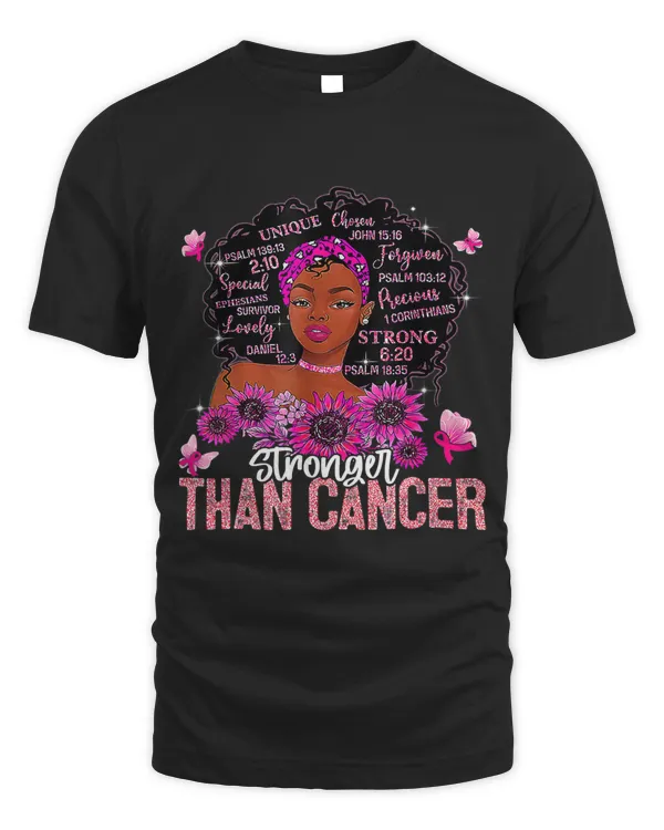 Breast Cancer Black Women Queen Stronger Than Breast Cancer Pink Ribbon 2 Warrior