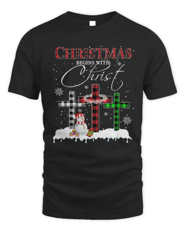 CHRISTMAS BEGINS WITH CHRIST, CHRISTMAS T-SHIRT, GOD T-SHIRT, JESUS T-SHIRT, FAITH T-SHIRT