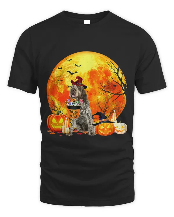 Wirehaired Pointing Griffon Dog Trick Or Treat Moon Funny372