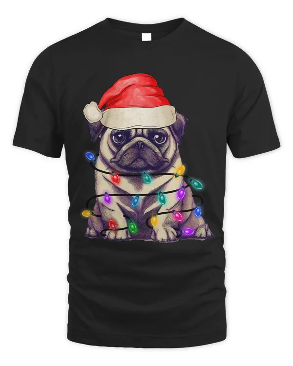 Pug Santa Christmas Tree Lights Xmas Boys Dog Dogmas187
