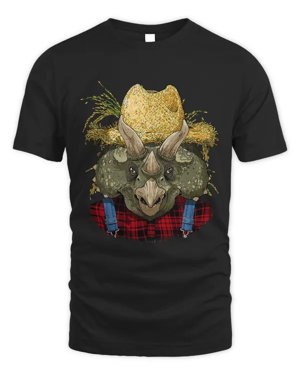 Triceratops Dino Farmer Farming Agriculture Rancher Dinosaur 137