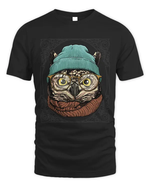 Hipster Owl With Glasses Wildlife Bird Lover 547