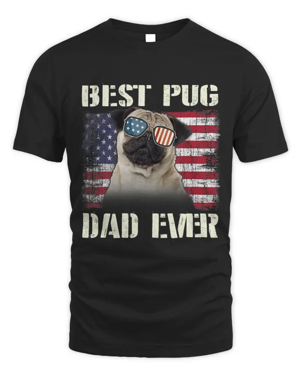 Mens Best Pug Love Sunglasses Dad Ever American Flag Dog Dad544