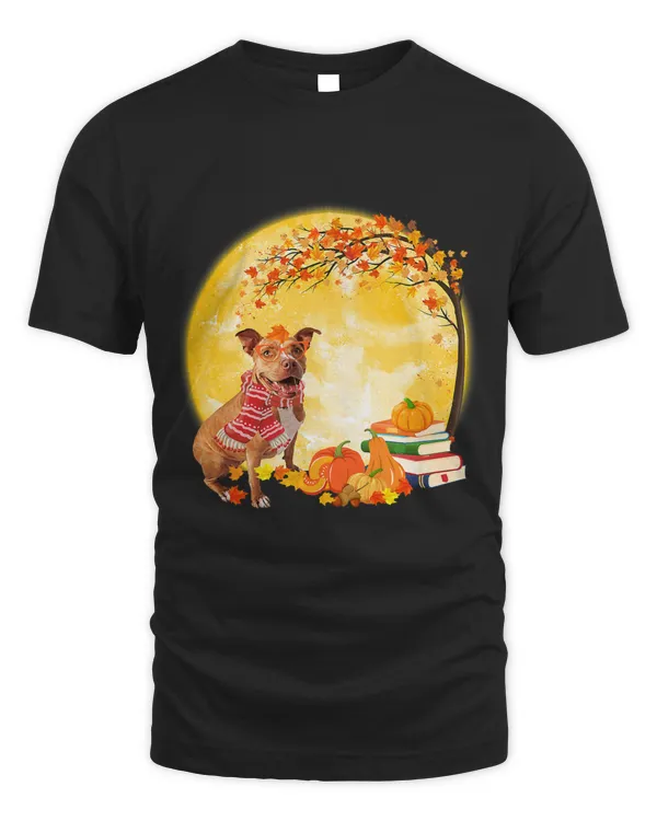 Pitbull Dog Autumn Fall Pumpkin Truck Mappe Thanksgiving337