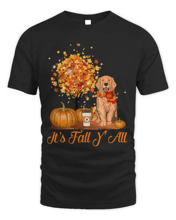 Thanksgiving Funny Its Fall YAll Cute Golden Retriever Dog 8
