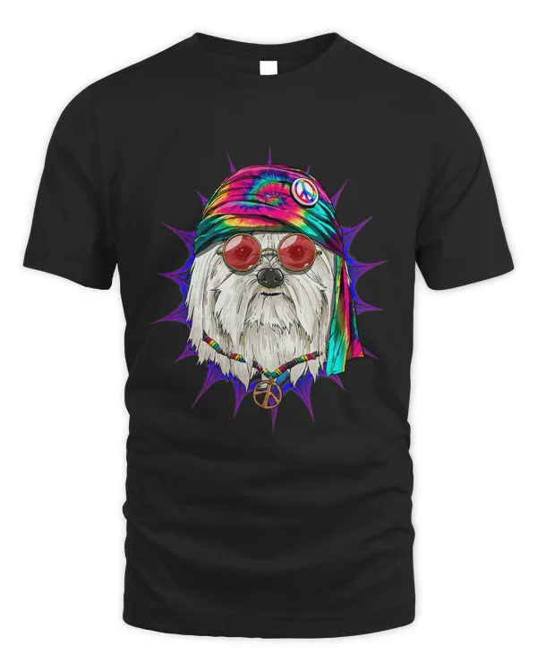 Tie Dye Hippie Maltese Hippiness Peace Love Dog 708