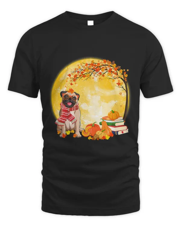 Pug Dog Autumn Fall Pumpkin Truck Mappe Happy Thanksgiving220